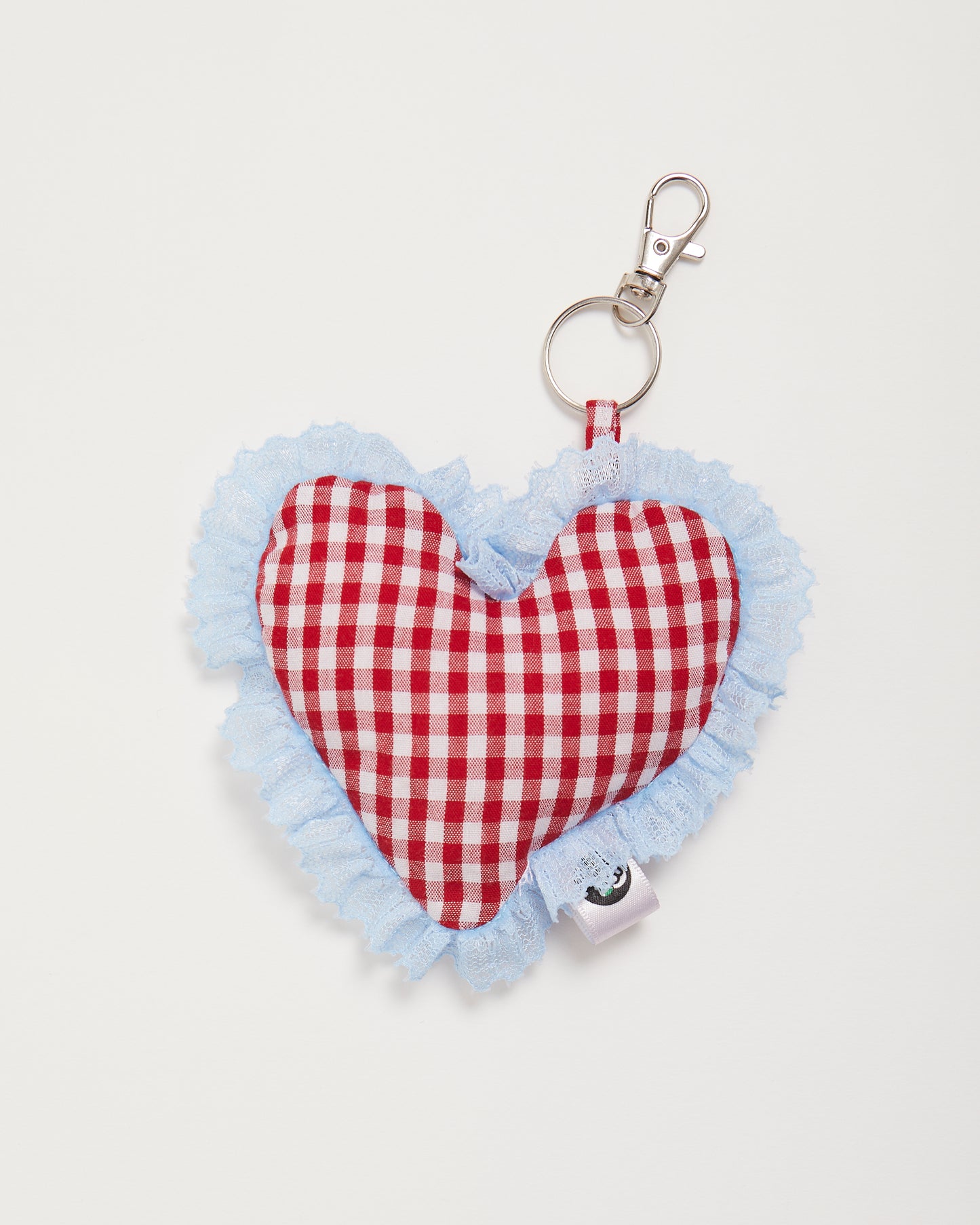 Gingham Girl Red Heart Charm