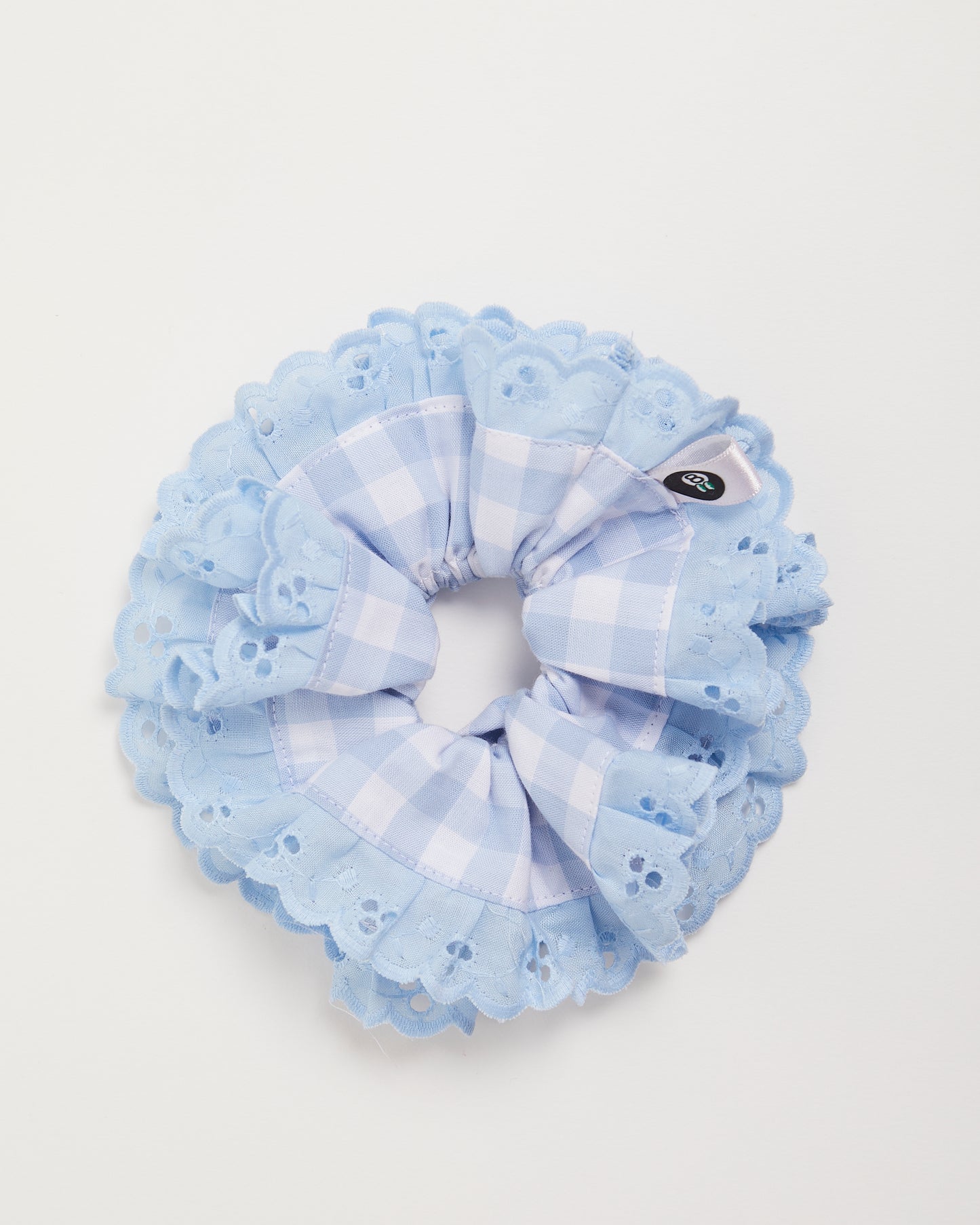 Scrunchie in blue gingham - S