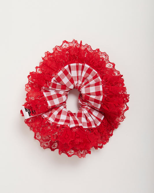 Red Gingham Scrunchie - S