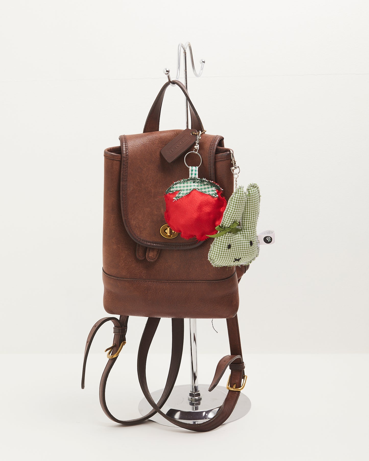 Green Gingham "Bonnie" Bunny Bag Charm