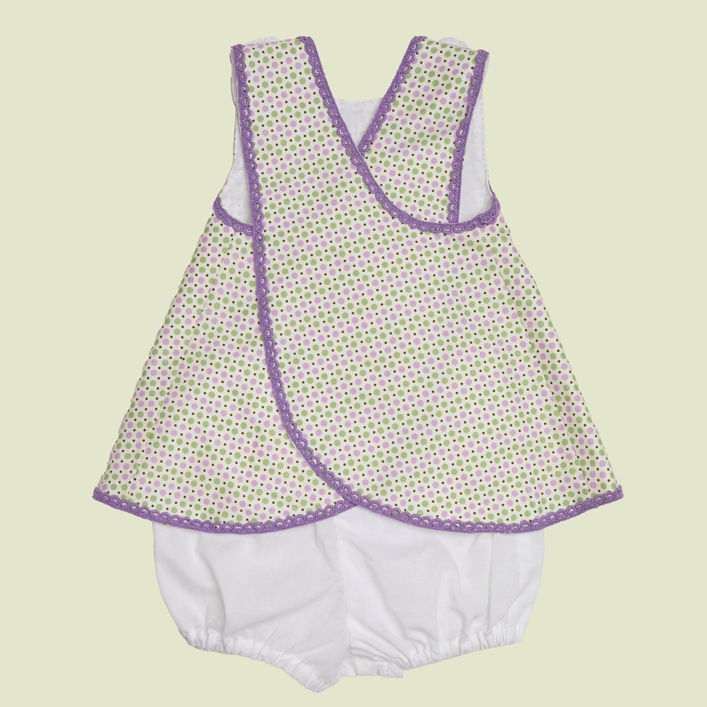 Junie Lilac and Green Pinafore