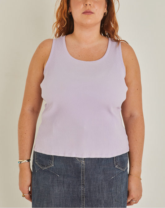 Lilac Ribbed Vest Top