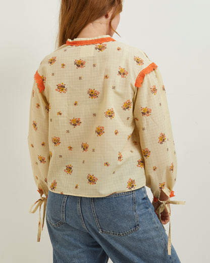 Lori - Orange and Beige floral (S)