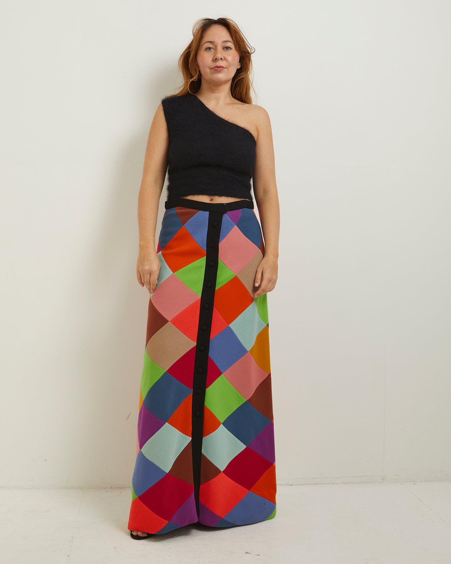 Multi colour harlequin 70s Maxi skirt