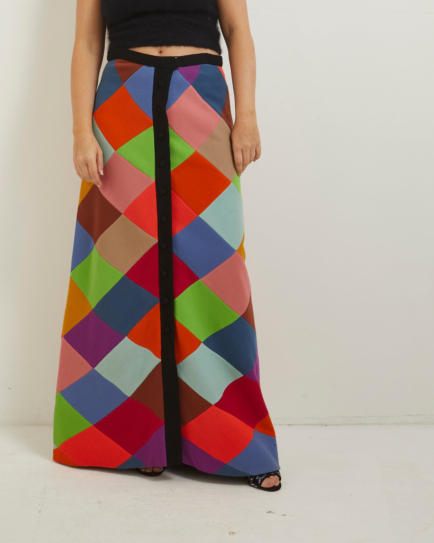 Multi colour harlequin 70s Maxi skirt