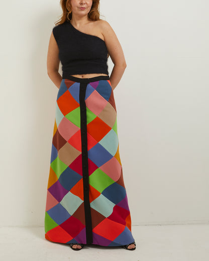 Multi colour harlequin 70s Maxi skirt