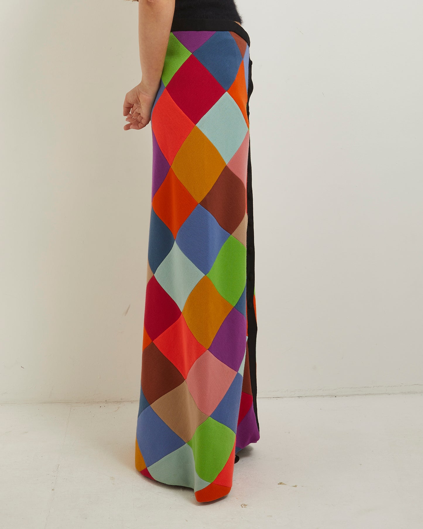 Multi colour harlequin 70s Maxi skirt