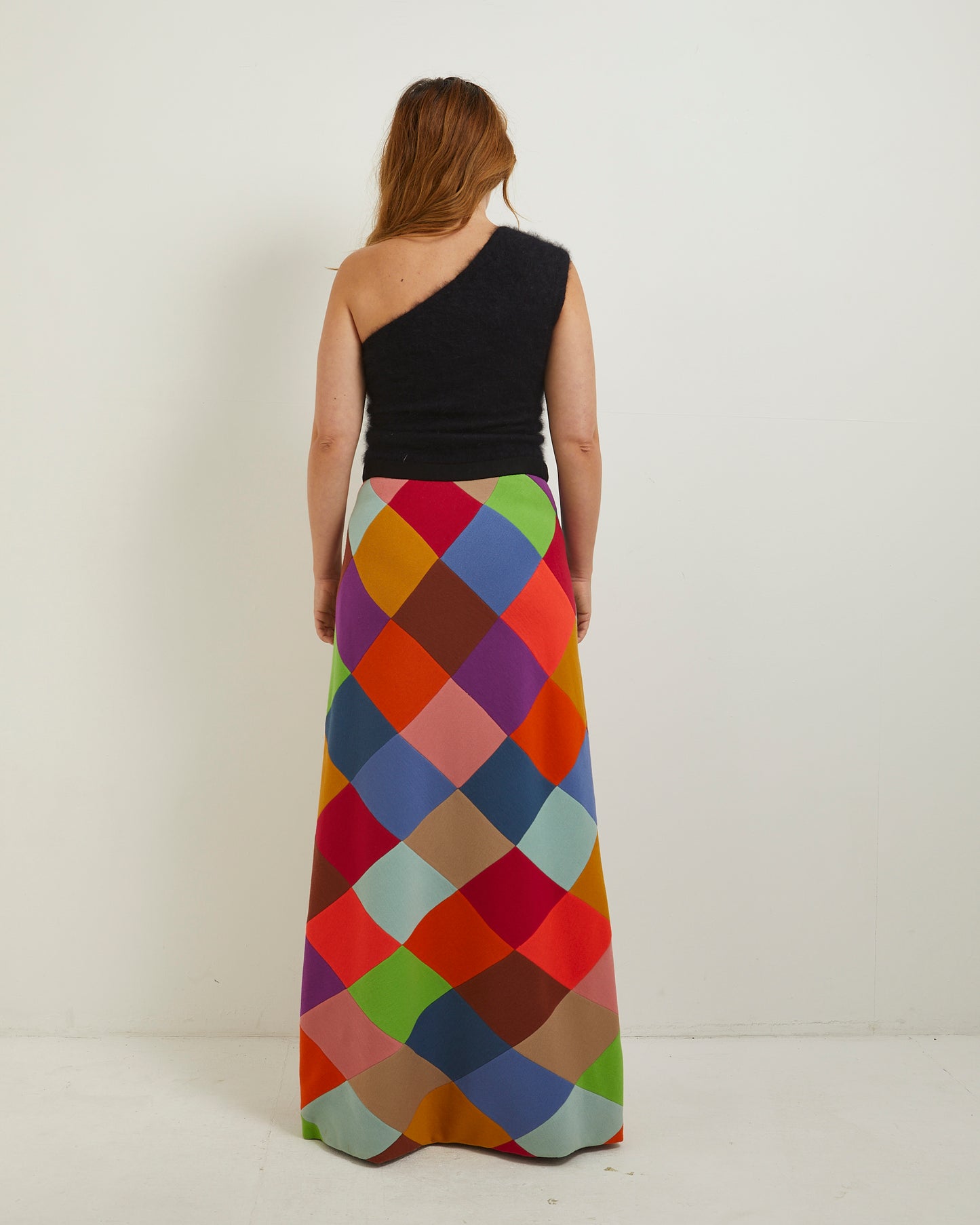 Multi colour harlequin 70s Maxi skirt