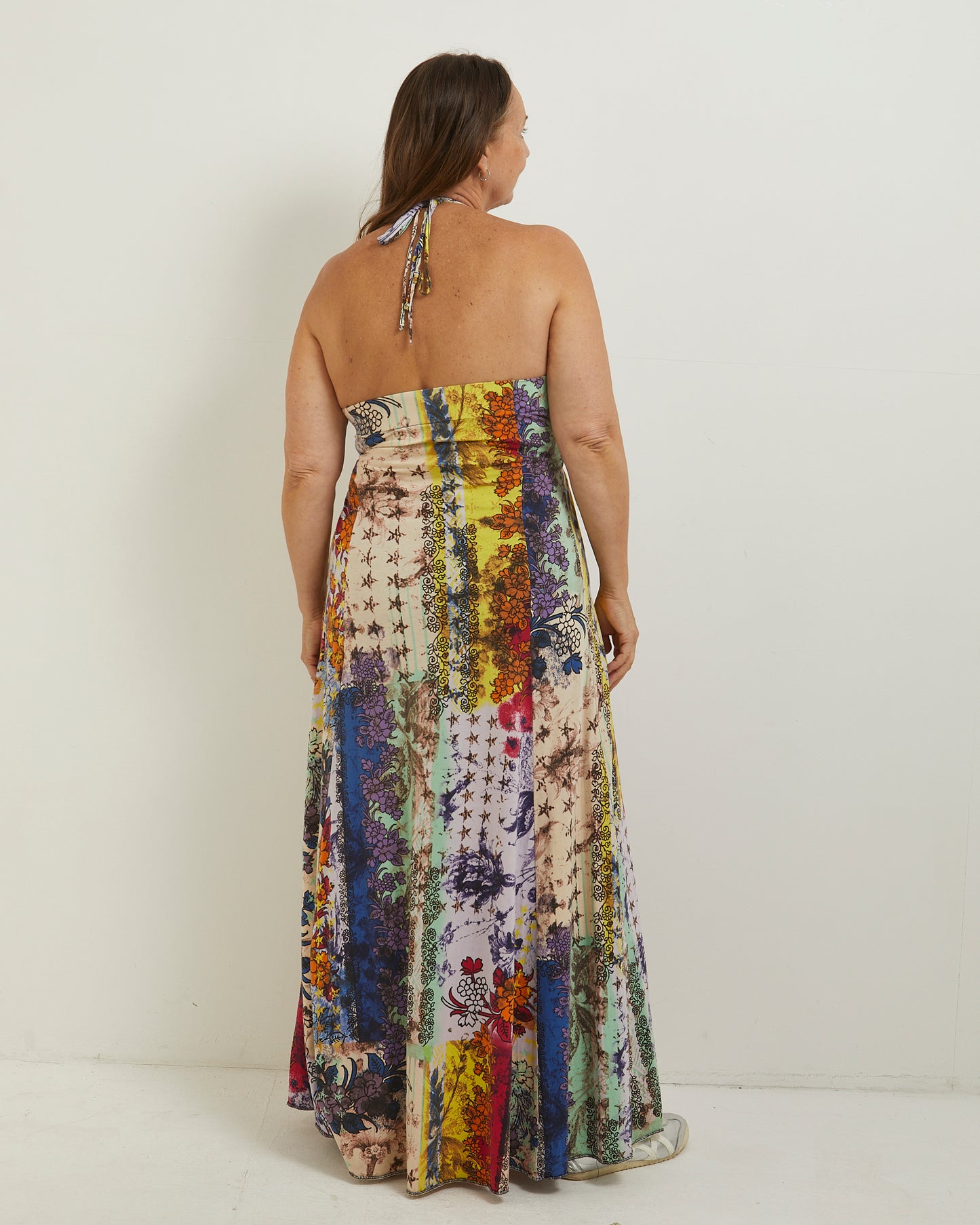 Multi colour halter neck floral maxi firetrap