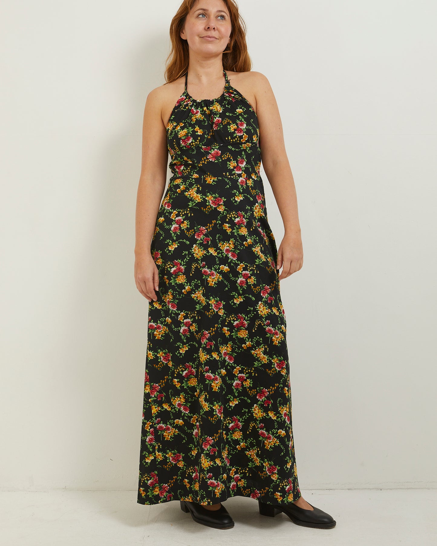 70's Halter neck maxi dress