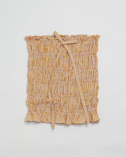 Bestsy top in apricot gingham