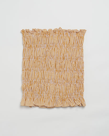 Bestsy top in apricot gingham