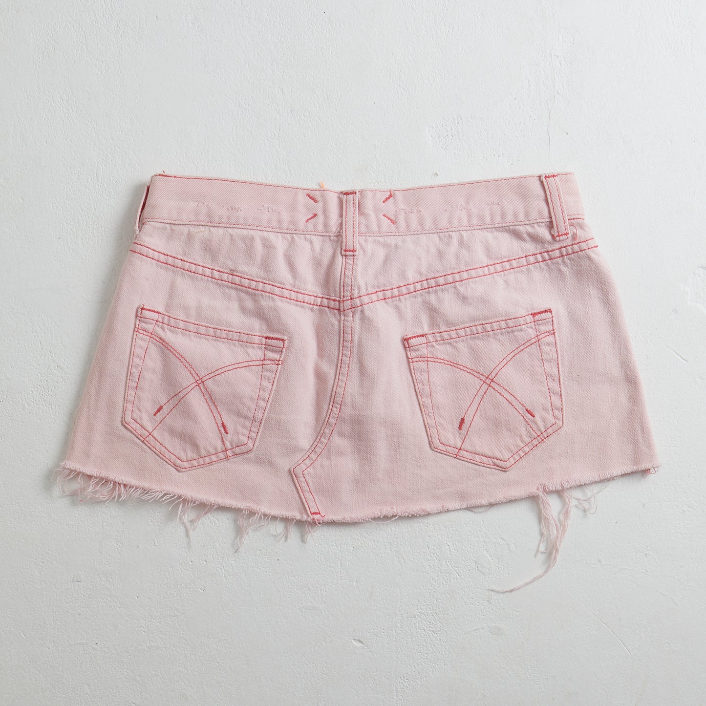 Baby Pink denim micro y2k mini skirt