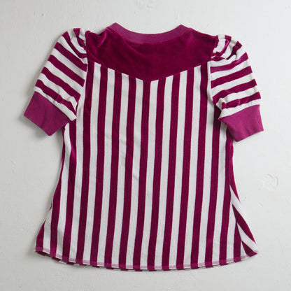 Diesel magenta and white stripe velour Top