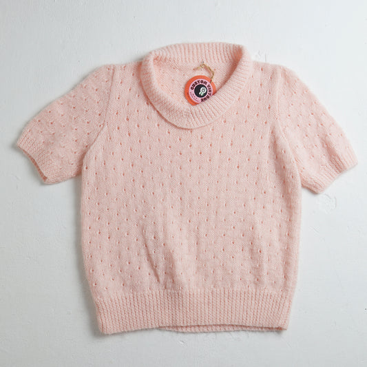 Hand knitted short sleeve vintage jumper - S