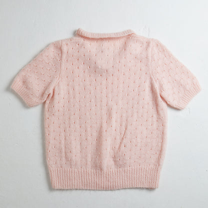 Hand knitted short sleeve vintage jumper - S