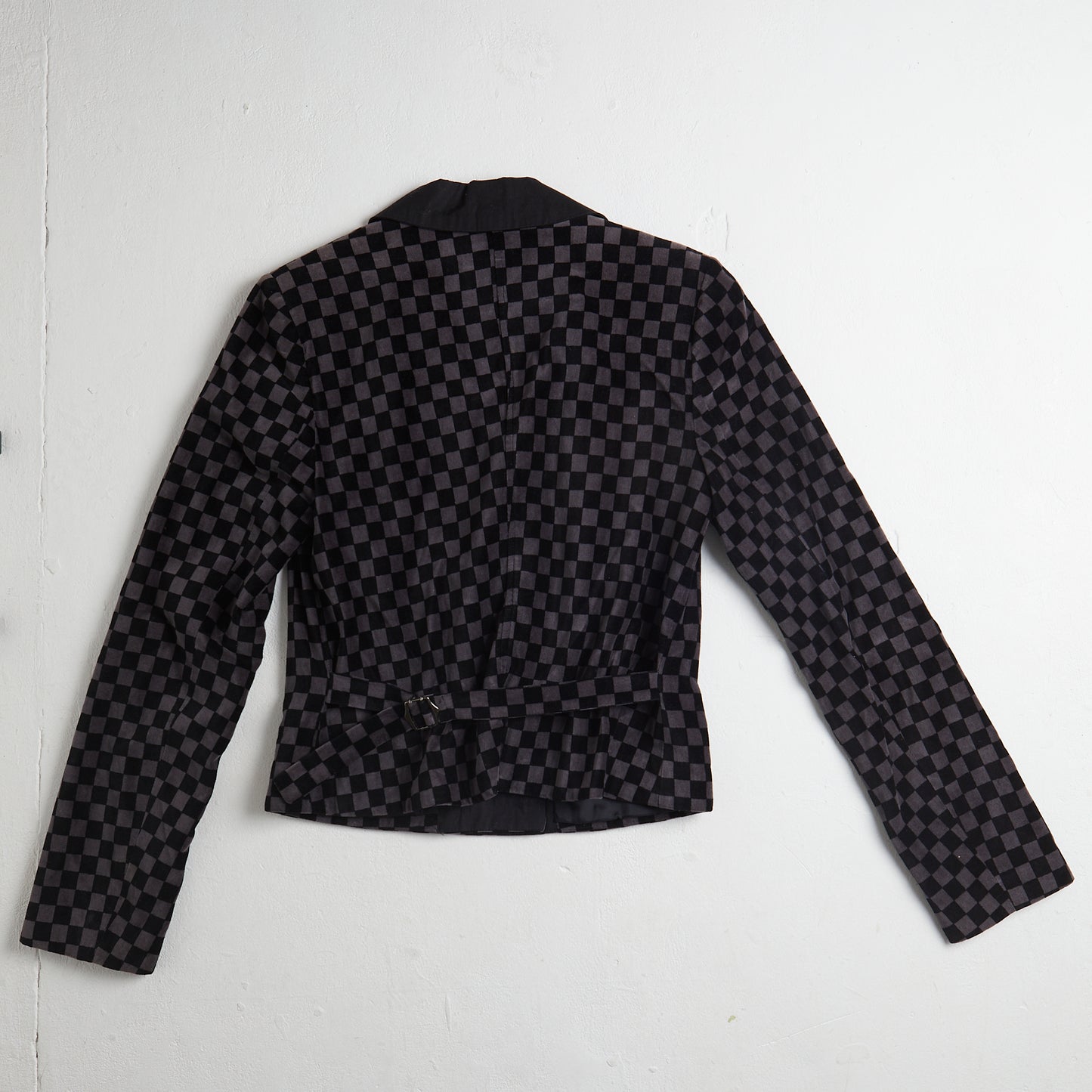 Topshop check velvet jacket