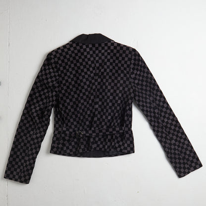 Topshop check velvet jacket