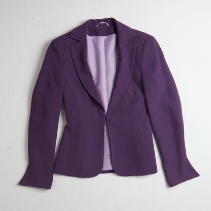 Fitted jacket with fluted split sleeve detail