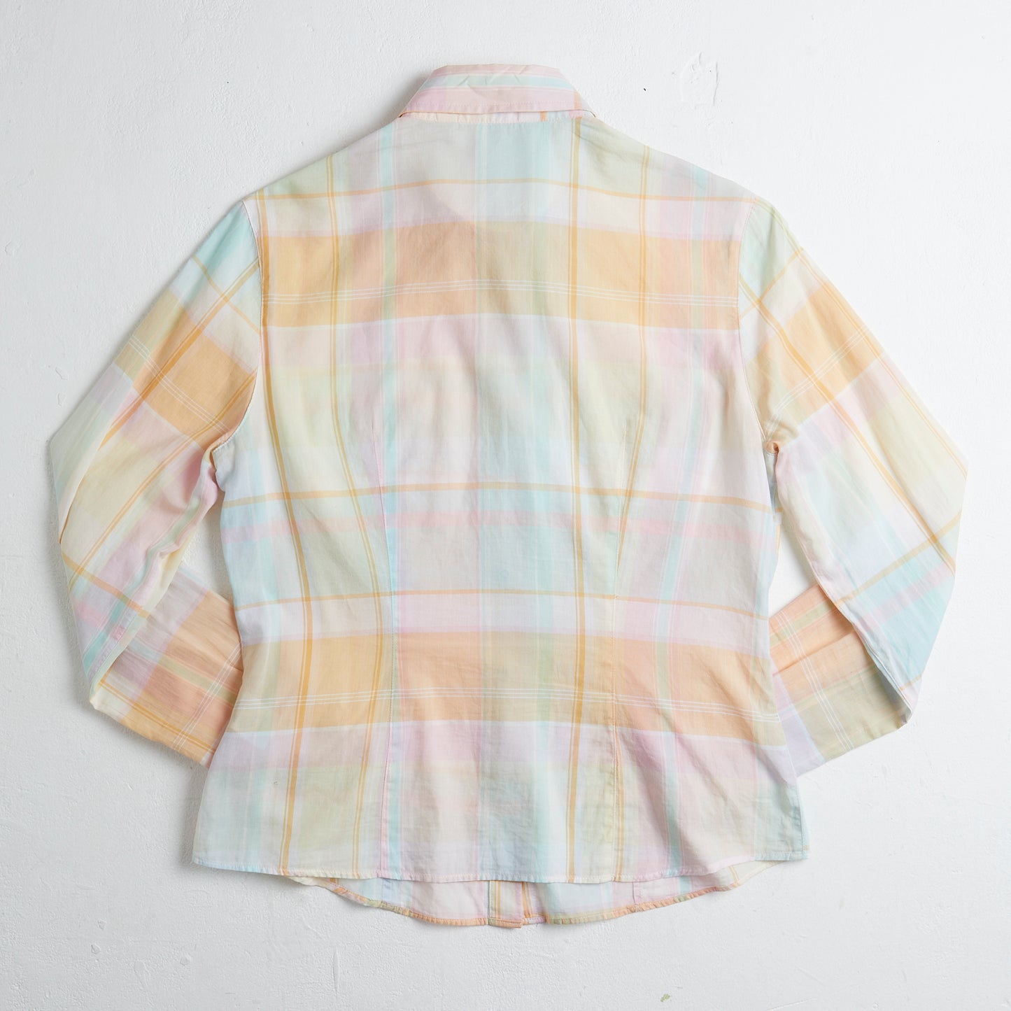 Pastel color checker western style shirt