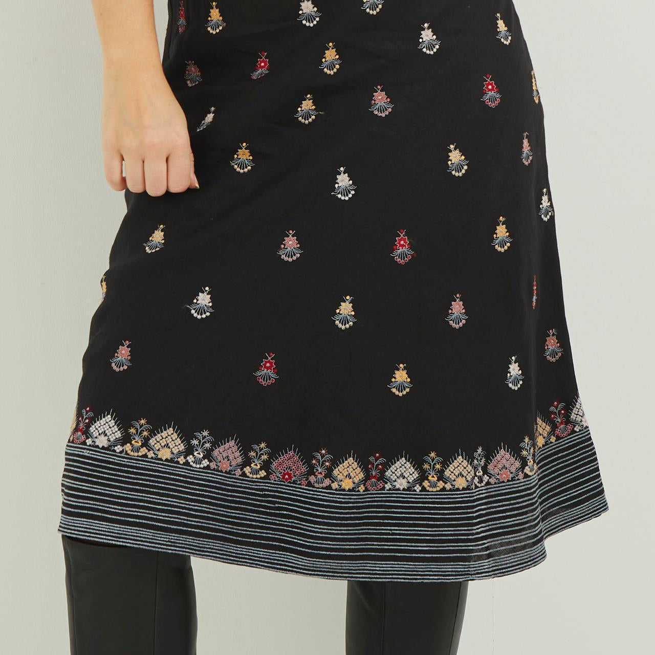 Black Linen A line skirt - French Connection