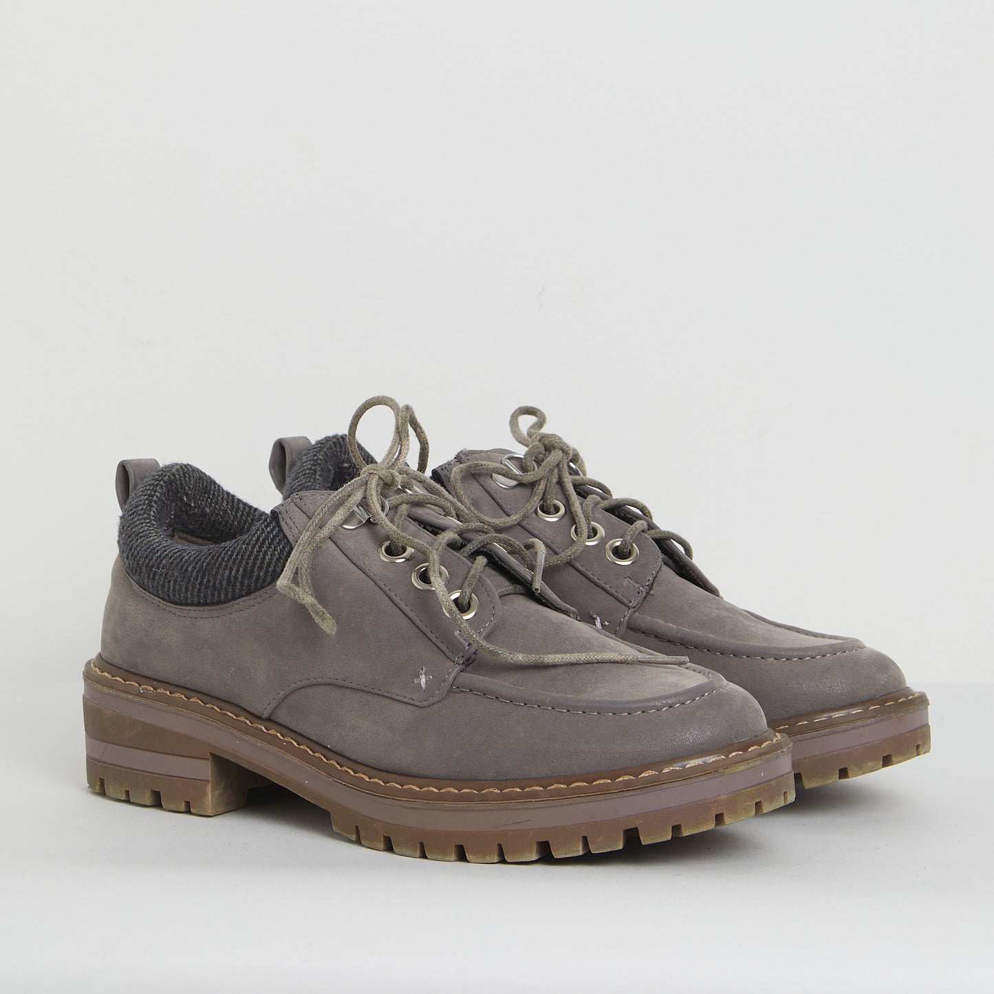 Faux Suede Grey Boat Shoe