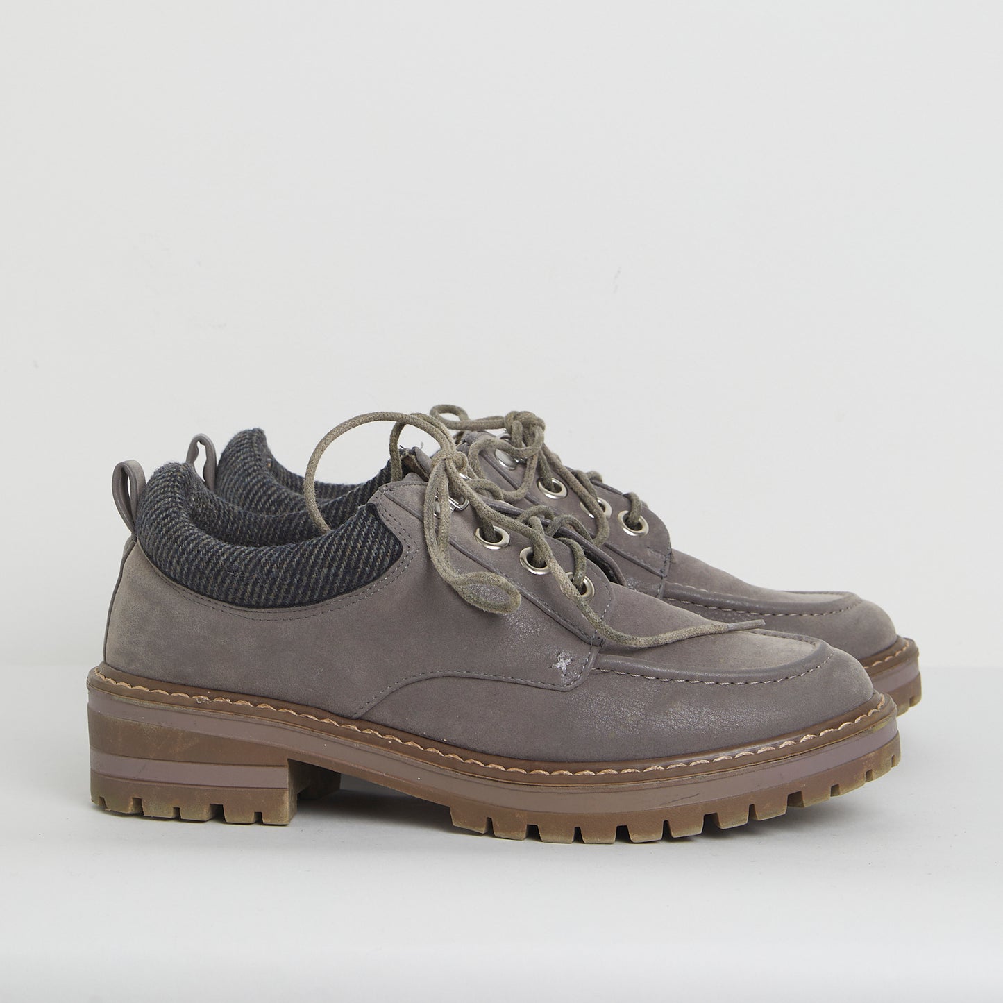 Faux Suede Grey Boat Shoe