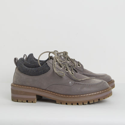 Faux Suede Grey Boat Shoe