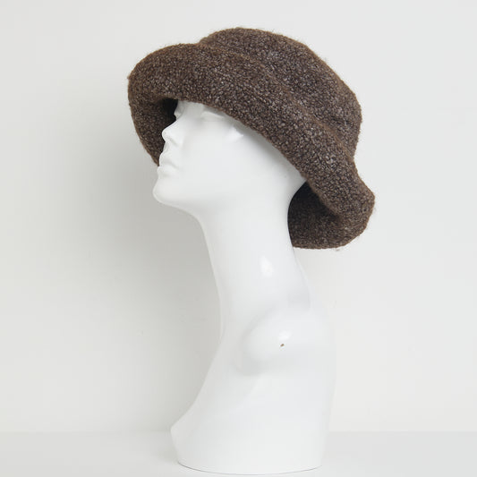 Vintage 90s Teddy Curled Round Brim Bucket Hat