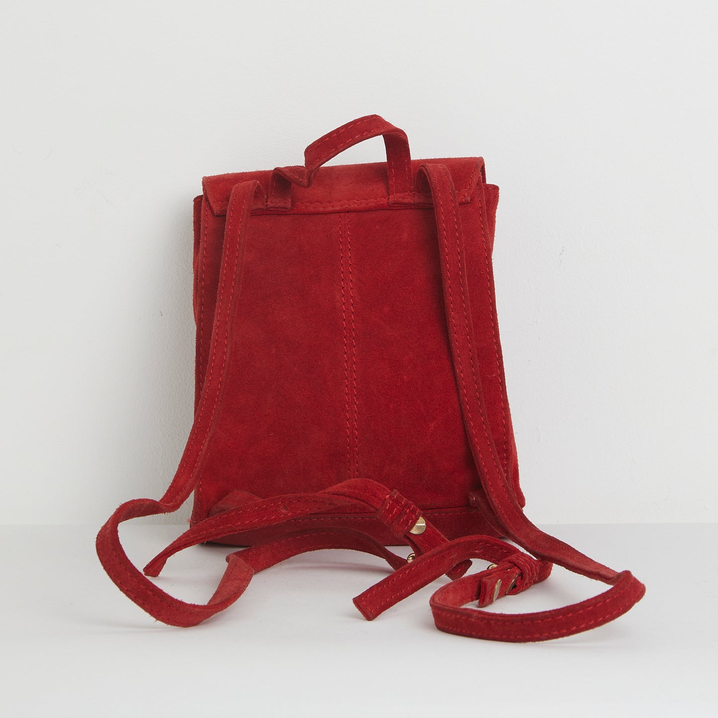 Red Preloved ASOS suede back pack