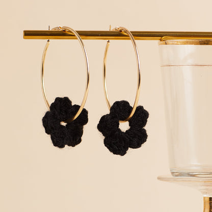 Large Flower Hoop Earring