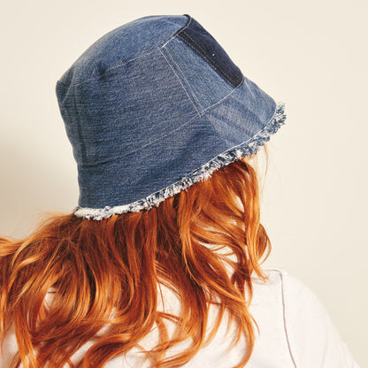 Maurice reversible bucket hat - Patchwork Denim