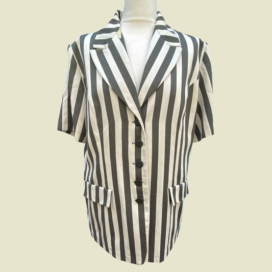 Vintage stripe button jacket