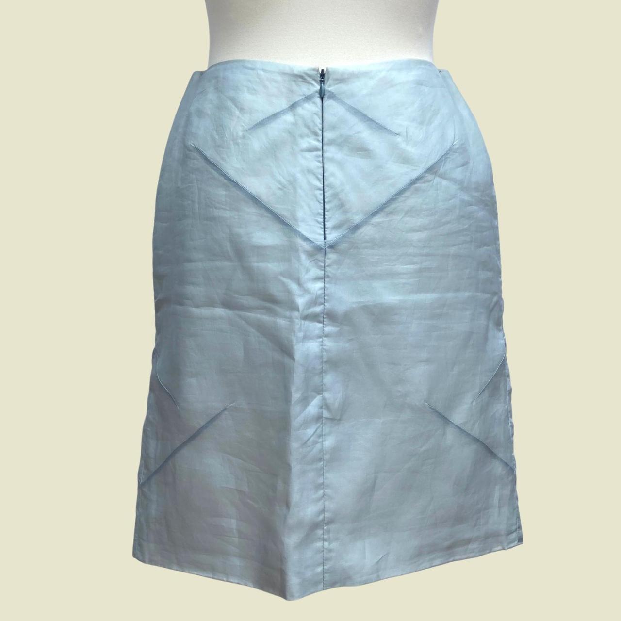 Blue silk fitted skirt