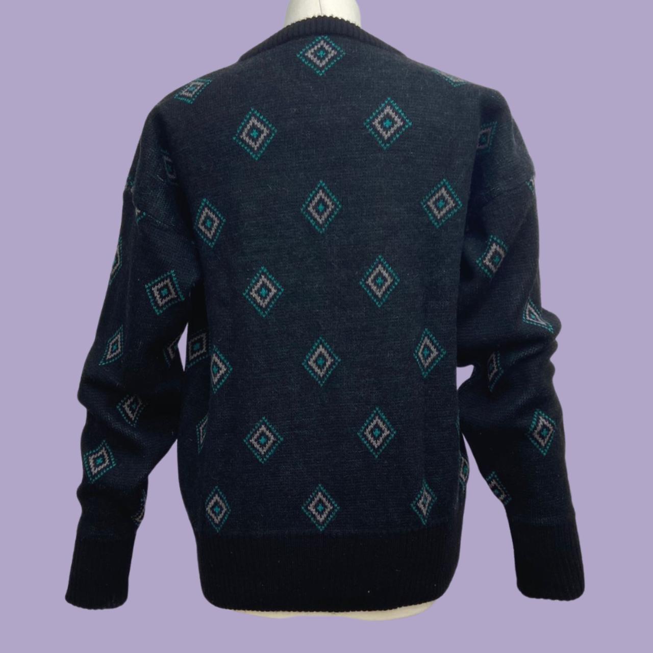 Navy blue diamond print Jumper