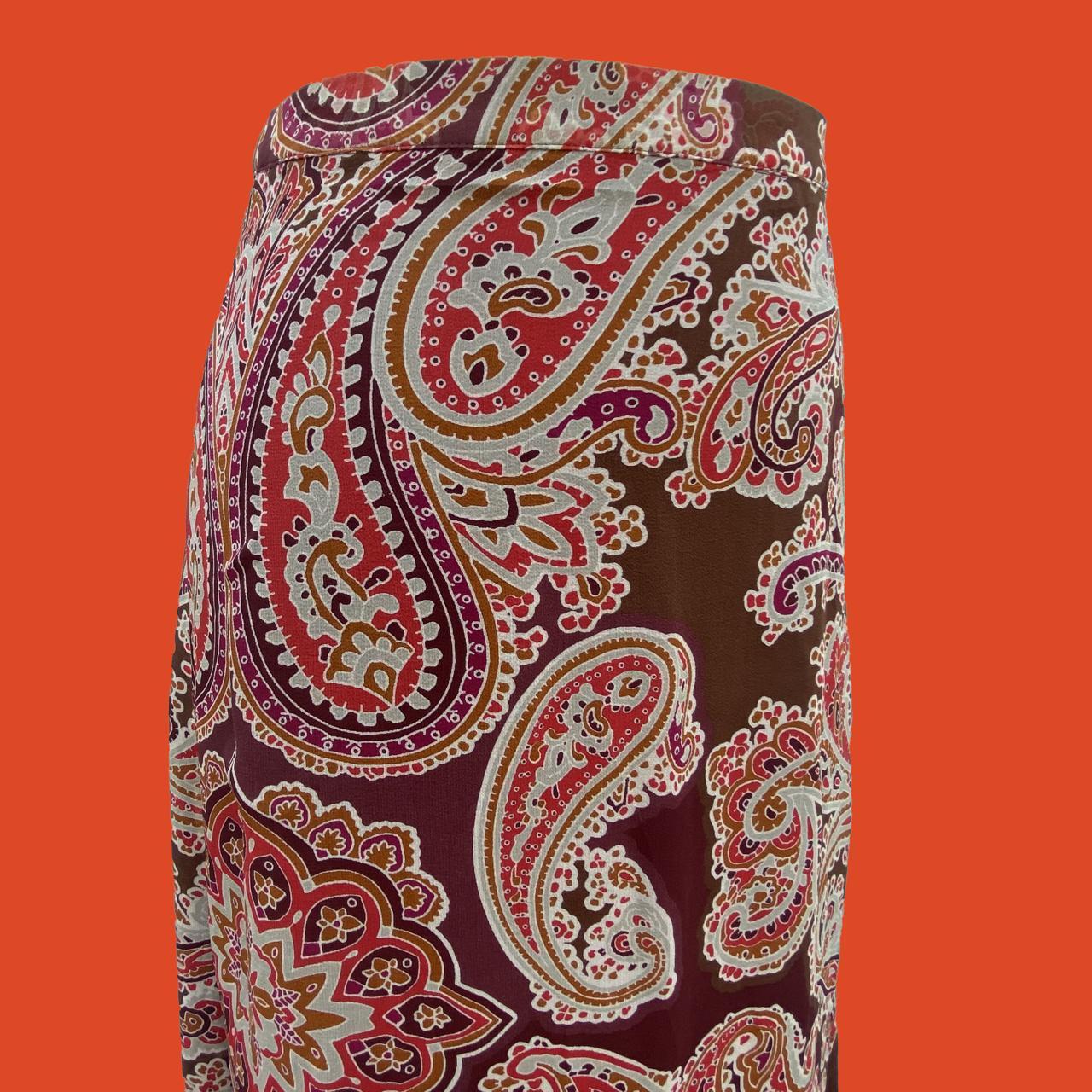 Paisley print silk maxi skirt