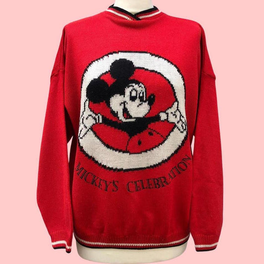 Red Vintage Mickey Mouse Disney Jumper