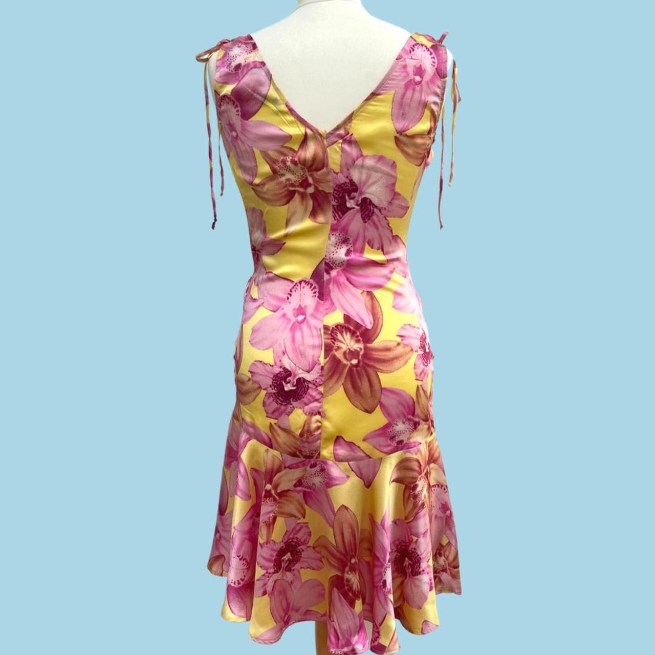 Y2K vintage silk floral pattern dress