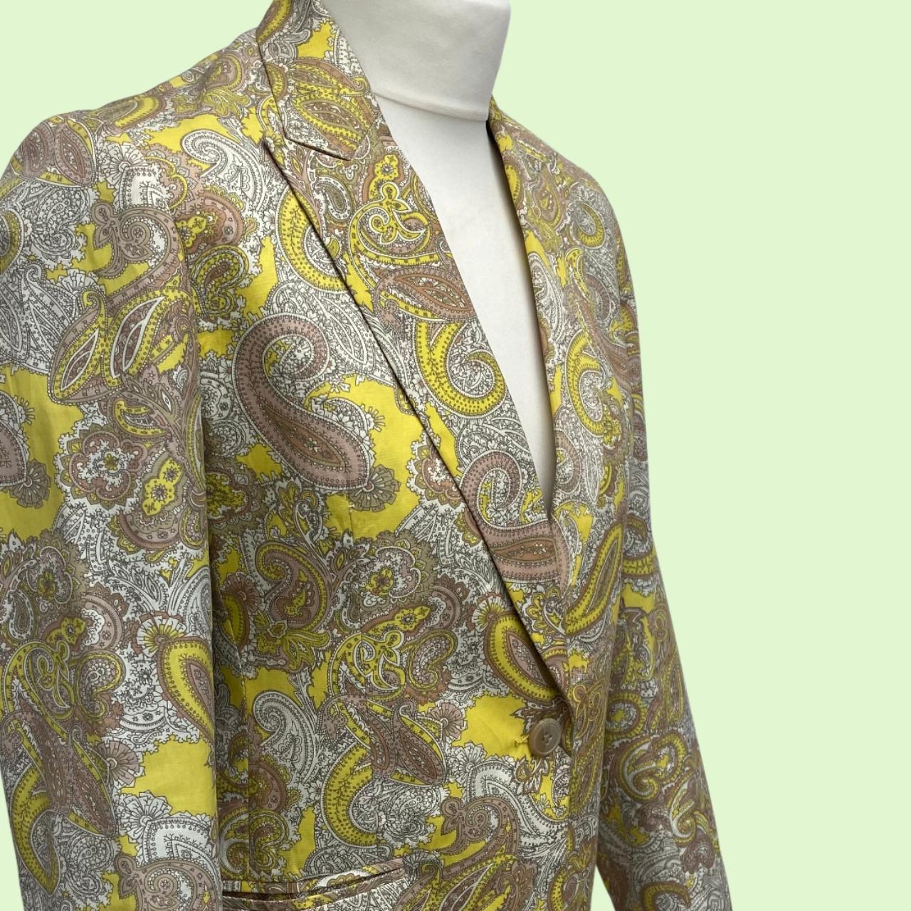 Handmade paisley single button blazer