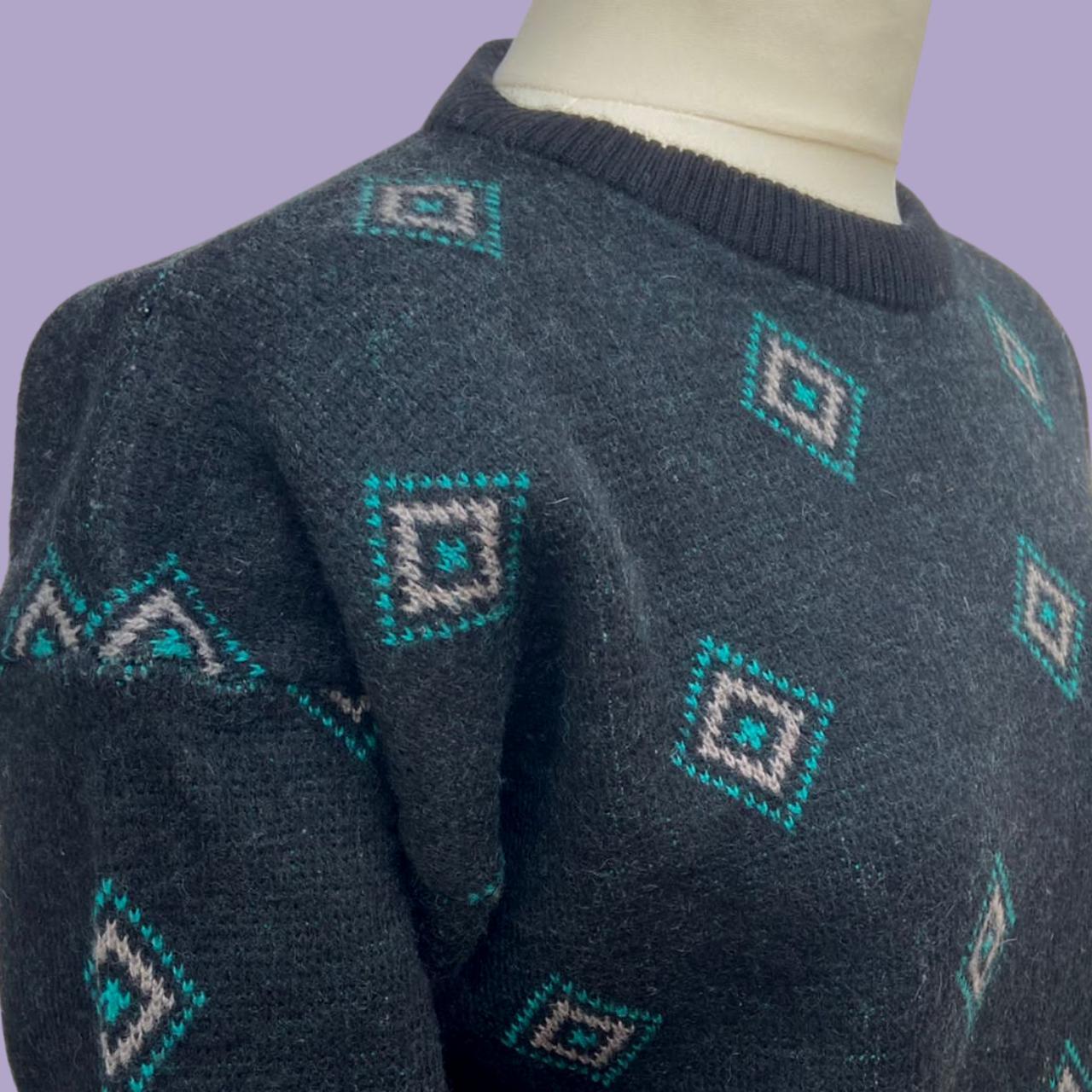 Navy blue diamond print Jumper