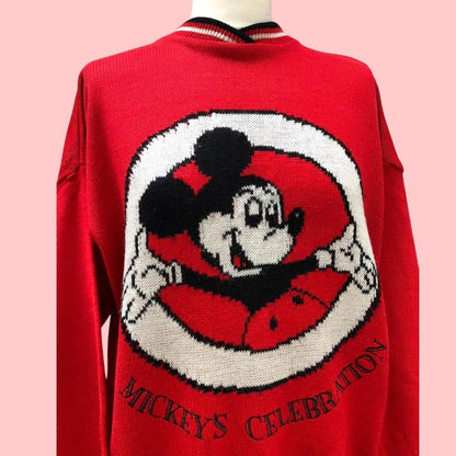 Red Vintage Mickey Mouse Disney Jumper