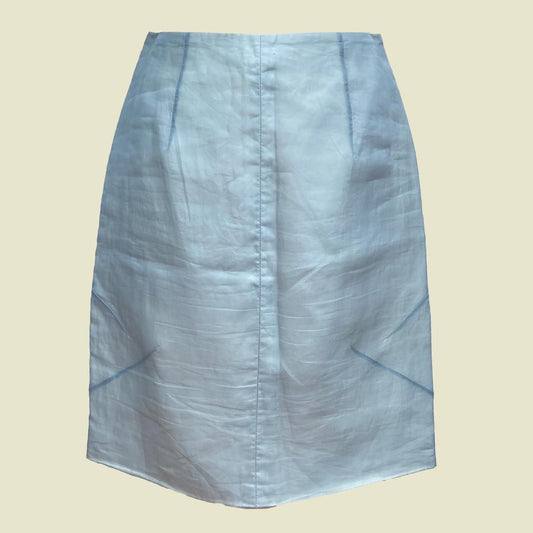 Blue silk fitted skirt